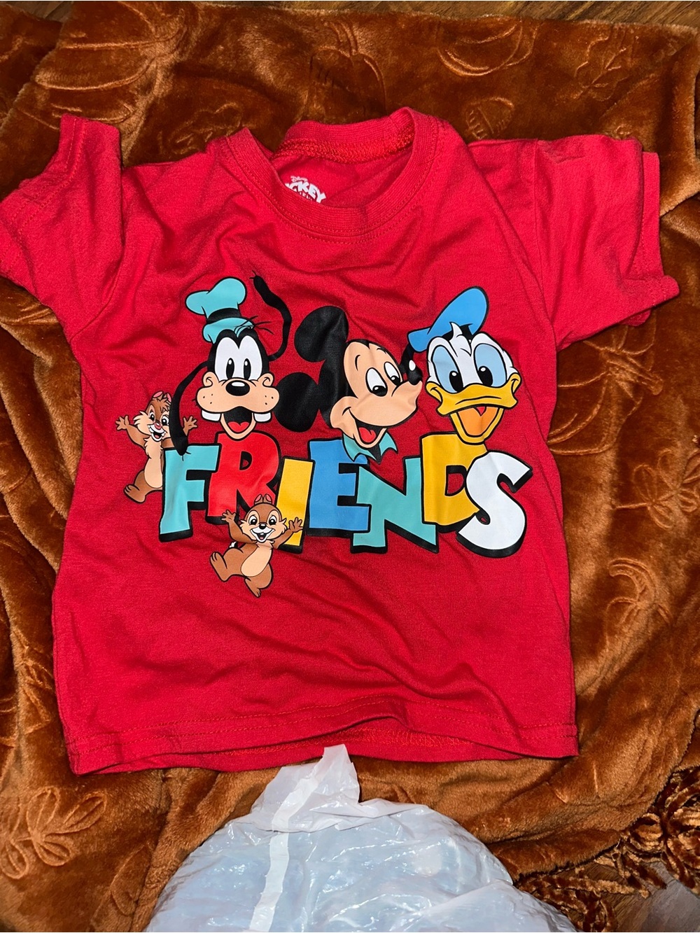 Disney Red Kids' 'Friends' Character Tee with Mickey, Donald & Goofy
